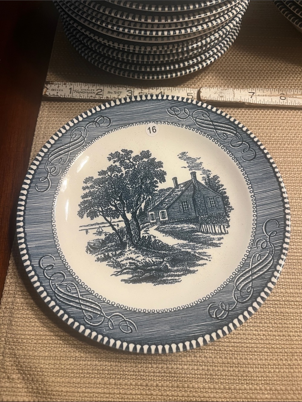 1.  Vintage 1960’s Cartier & Ives lunch plate early Americana old Grist mill
